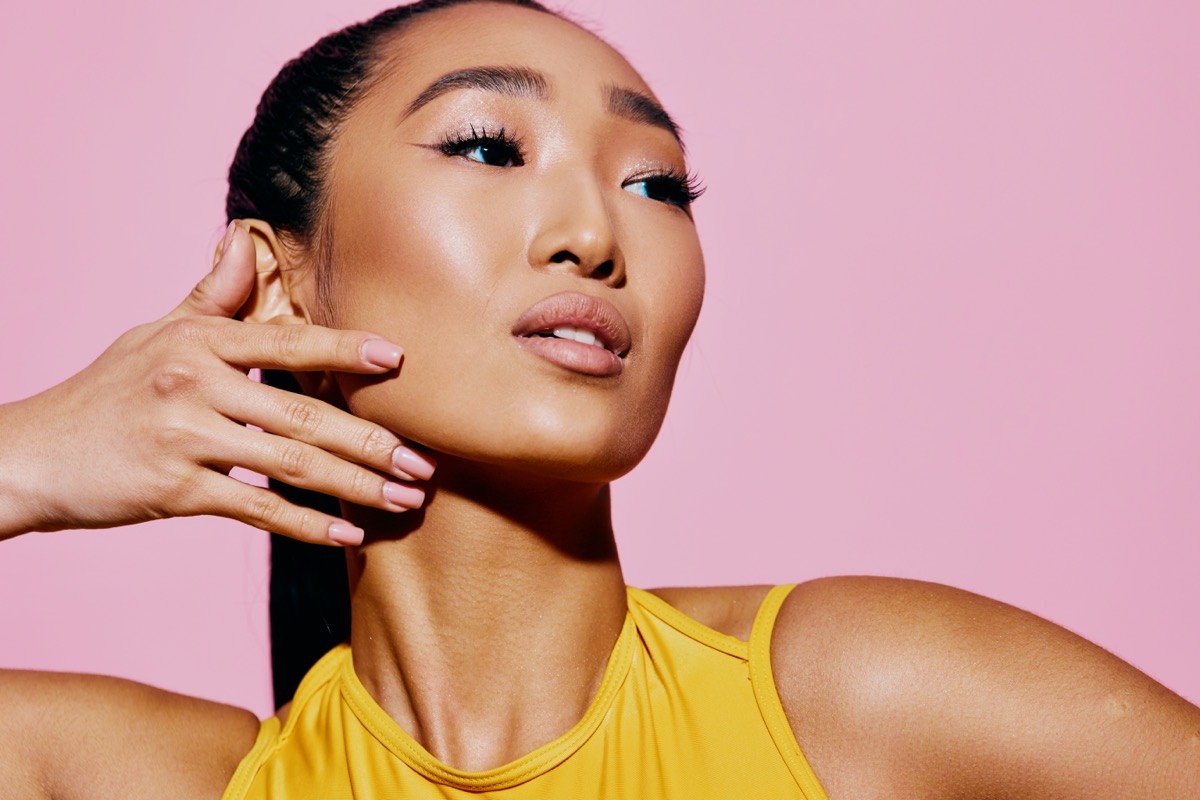 Elegant woman with smooth, youthful skin
