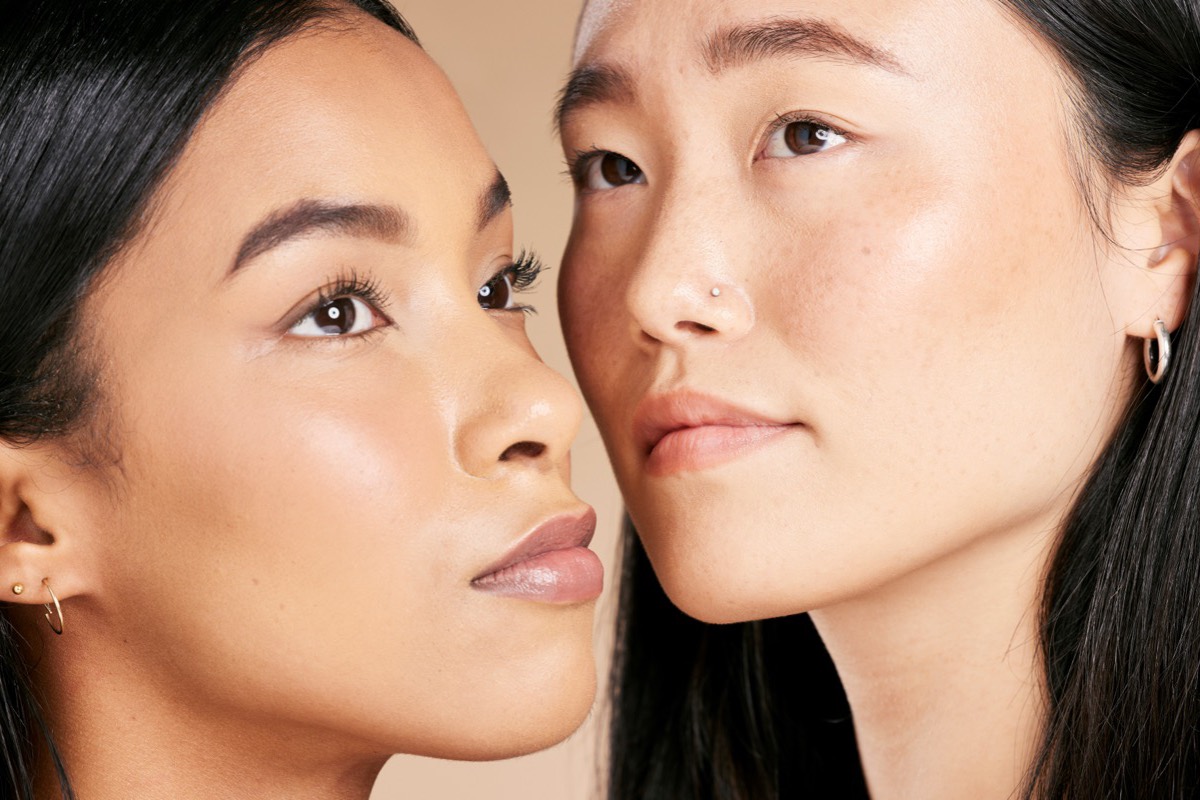 Diverse models with even, protected skin